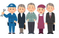 働く人たちのイラスト(お年寄り).gifのサムネイル画像