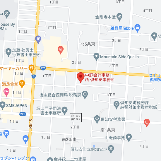倶知安事務所の地図
